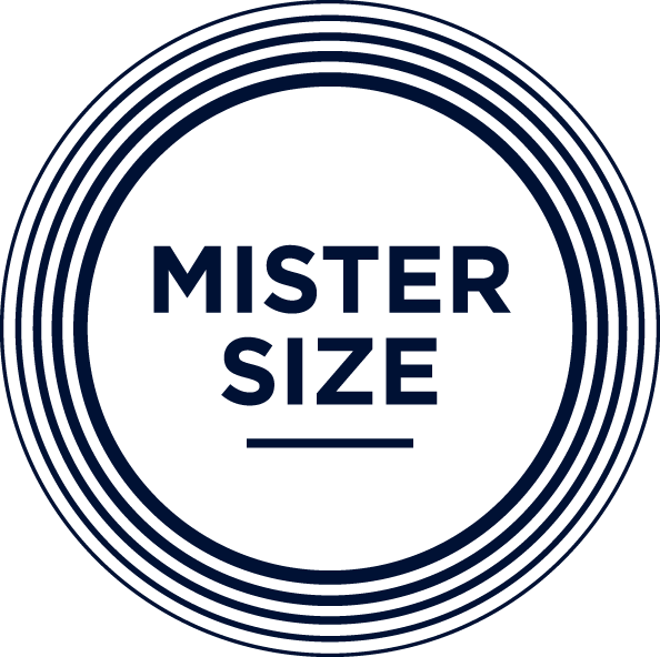 Mister Size merklogo – condooms in perfecte pasvorm voor elke maat penis